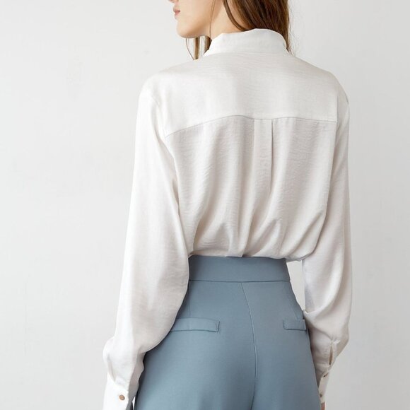 NWT J.ing Eleni White Tie Shirt - Picture 5 of 5